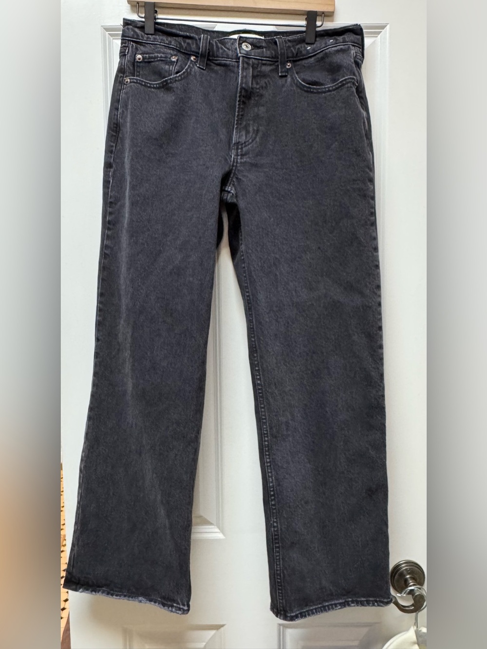 Abercrombie low rise baggy black jeans